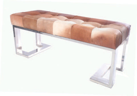 Lyn - Tan & White Cowhide